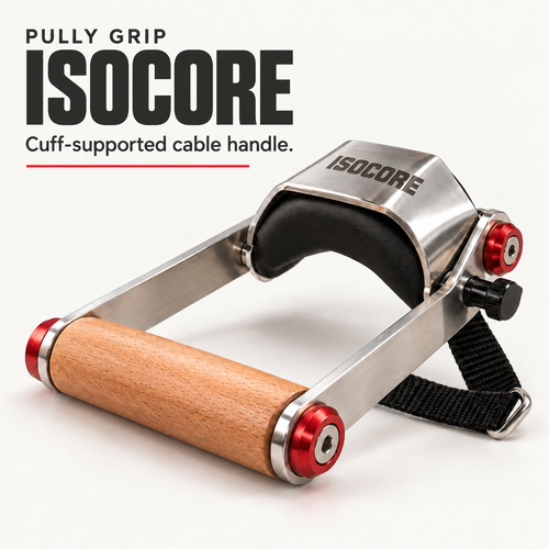 ISOCORE integrated wooden grip and padded steel cuff.